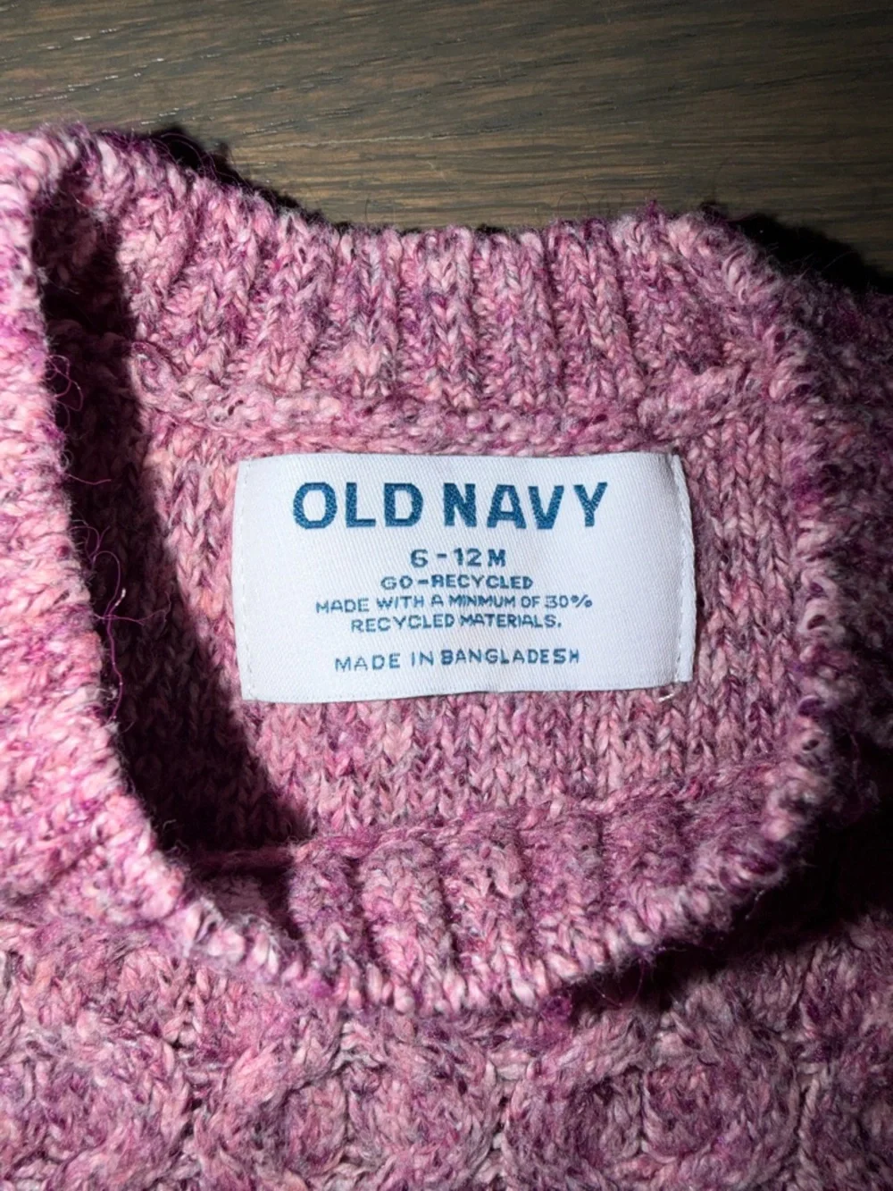 Old Navy Pink Marled Knit Sweater Set | Ruffle | 6-12M